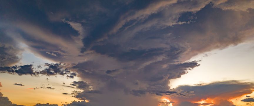 Distant Storm Sunsets sky #5 — real panoramic sky for replacement