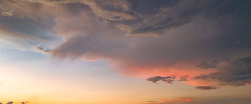 Distant Storm Sunsets sky #6 — real panoramic sky for replacement
