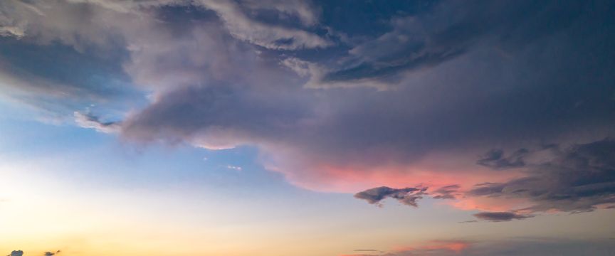 Distant Storm Sunsets sky #8 — real panoramic sky for replacement