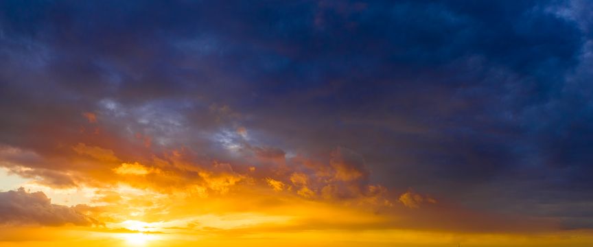 Golden Sun sky #2 — real panoramic sky for replacement
