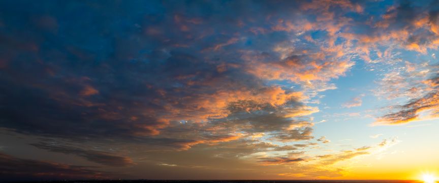 Golden Sun sky #7 — real panoramic sky for replacement