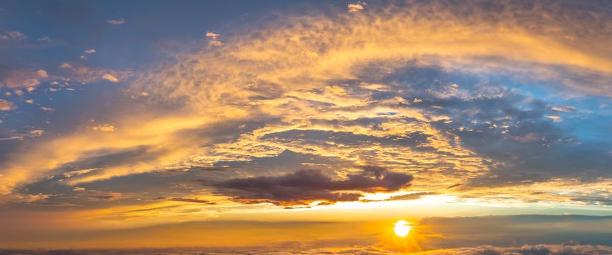 Golden Sun sky #9 — real panoramic sky for replacement