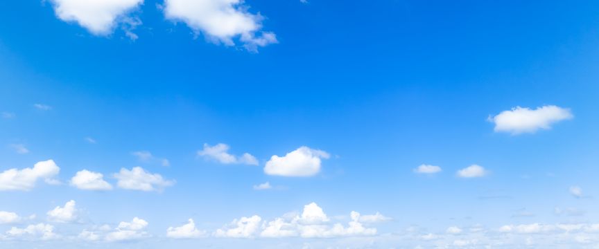 Mostly Clear Blue Skies sky #7 — real panoramic sky for replacement