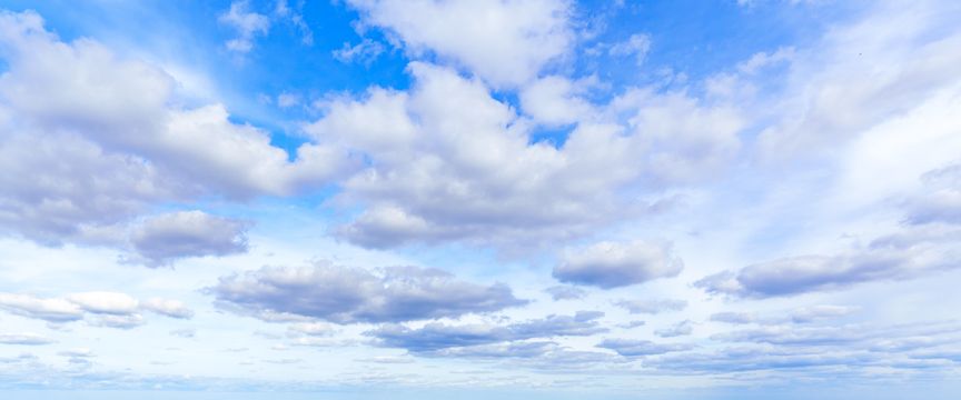 Puffy Cloud Blue Skies sky #9 — real panoramic sky for replacement