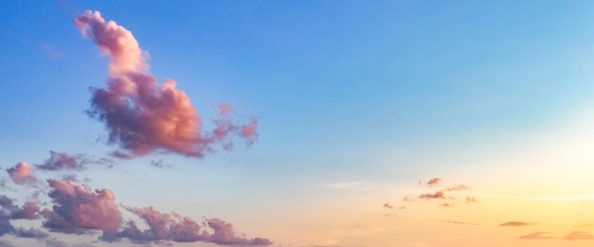 Puffy Cloud Sunrise sky #4 — real panoramic sky for replacement