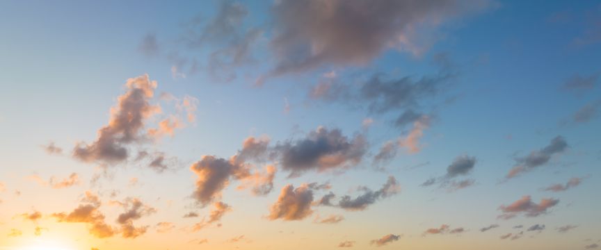 Puffy Cloud Sunrise sky #6 — real panoramic sky for replacement