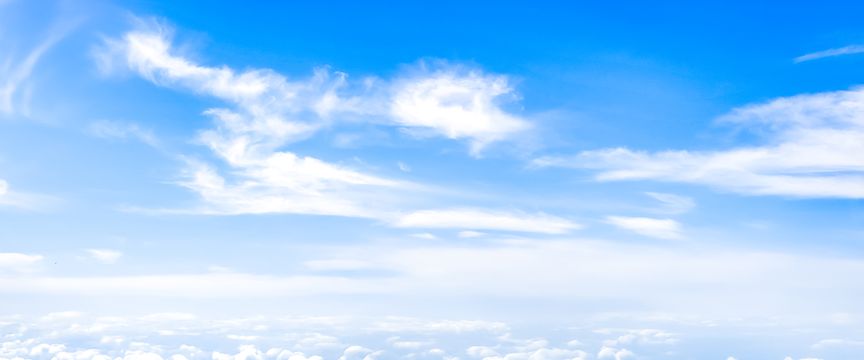 Wispy Cloud Blue Skies sky #1 — real panoramic sky for replacement