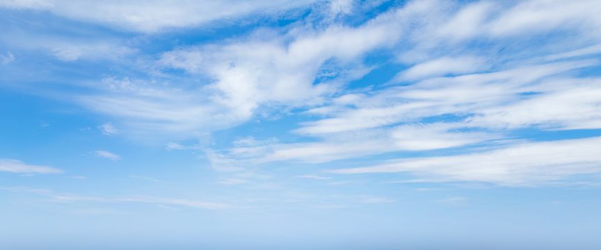 Wispy Cloud Blue Skies sky #6 — real panoramic sky for replacement