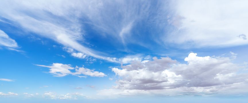 Wispy Cloud Blue Skies sky #7 — real panoramic sky for replacement