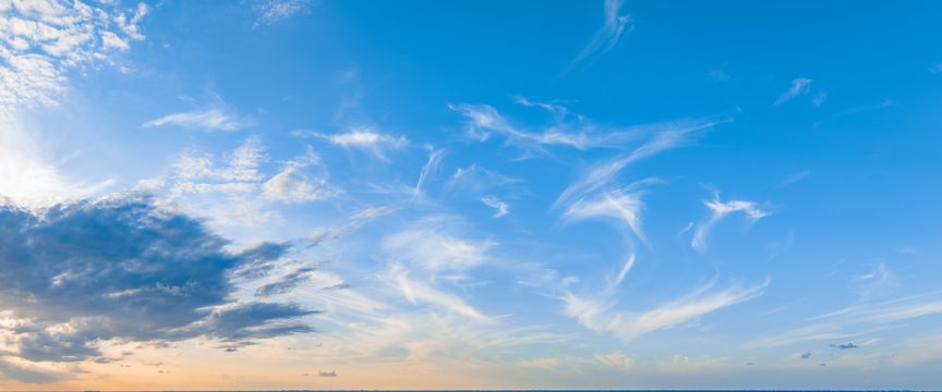Wispy Cloud Sunrise sky #5 — real panoramic sky for replacement
