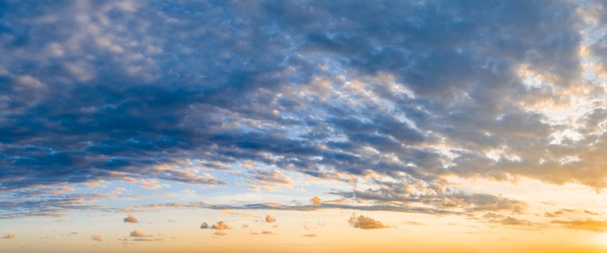 Wispy Cloud Sunrise sky #7 — real panoramic sky for replacement
