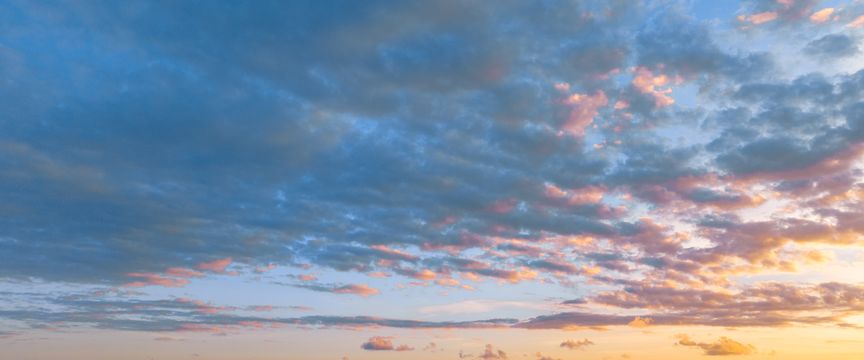 Wispy Cloud Sunrise sky #9 — real panoramic sky for replacement