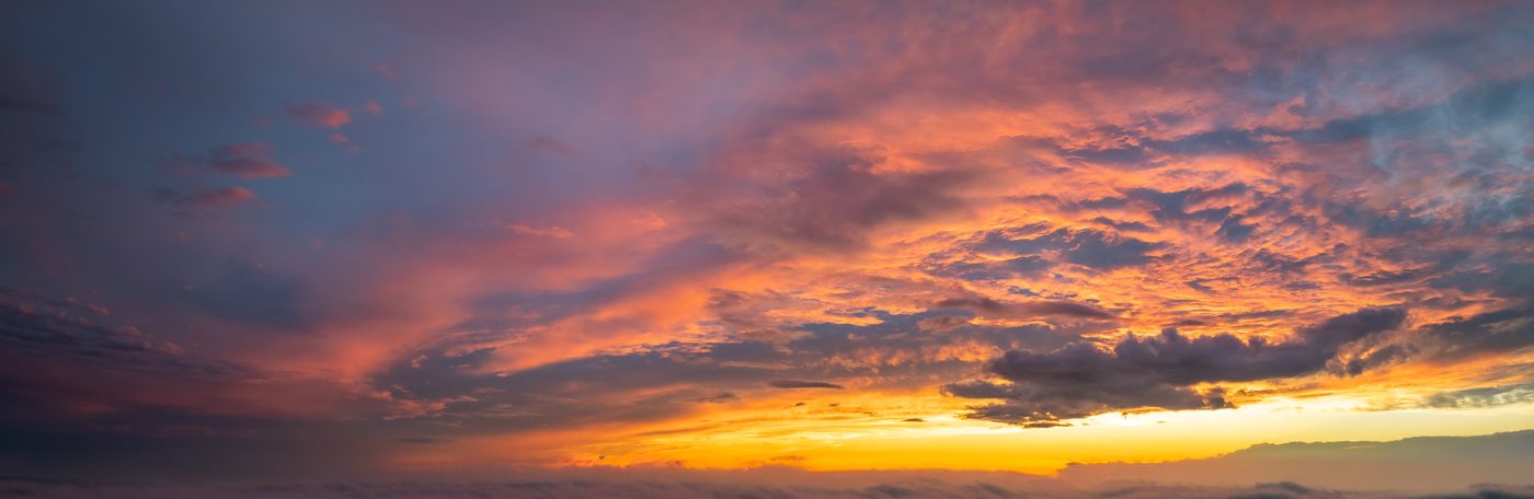 Distant Storm Sunsets — real panoramic sky from the Skybrari library